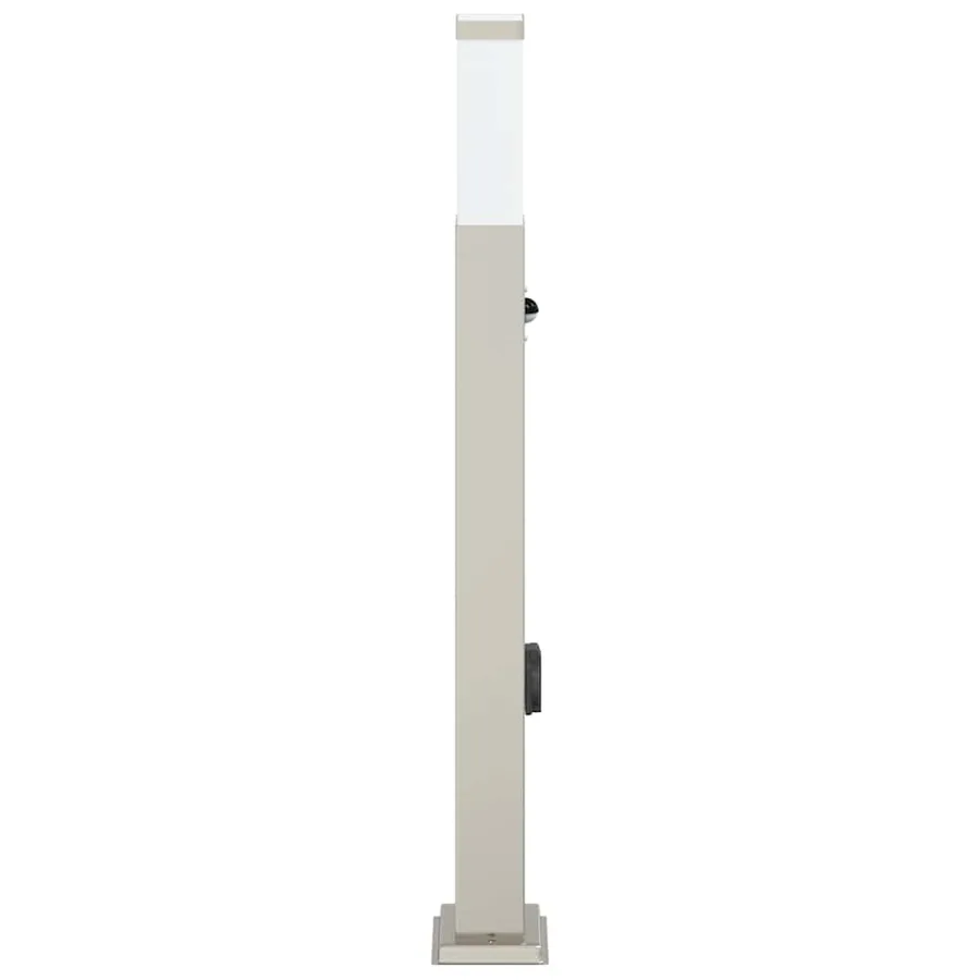 Borne lumineuse avec détecteur et prise 80 cm acier inoxydable IP44 - 4