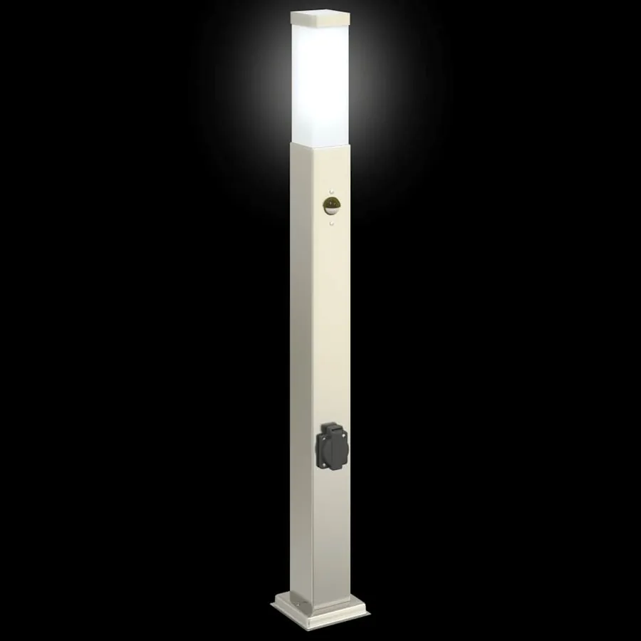 Borne lumineuse avec détecteur et prise 80 cm acier inoxydable IP44 - 6