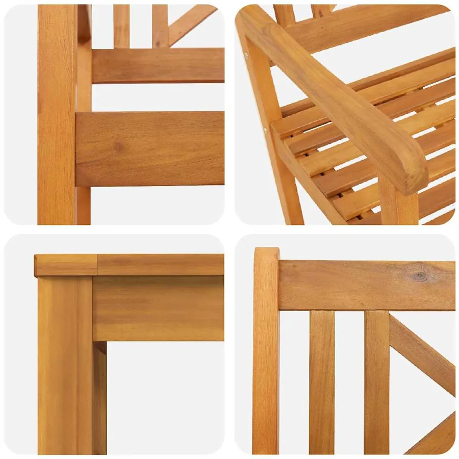 Ensemble de salle à manger pour jardin 5 pcs Marron - 9
