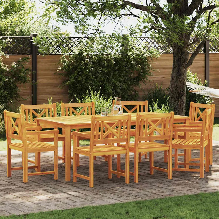 Chaises de jardin 8 pcs Naturel Bois d'Acacia Massif