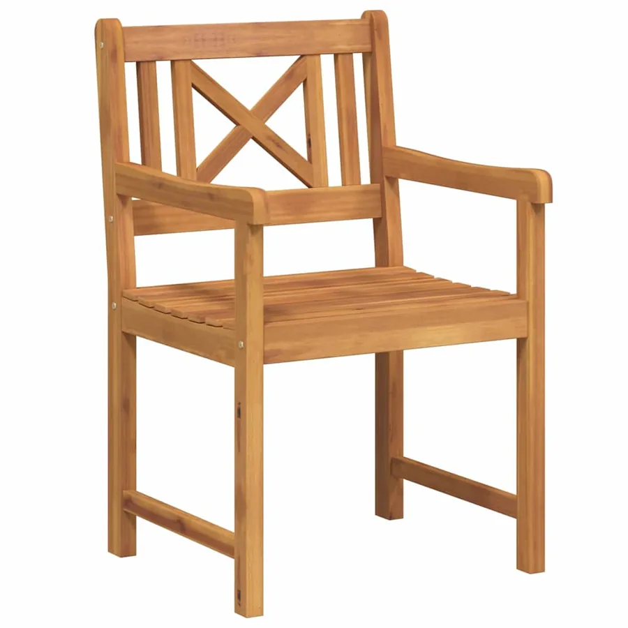 Chaises de jardin 8 pcs Naturel Bois d'Acacia Massif - 4