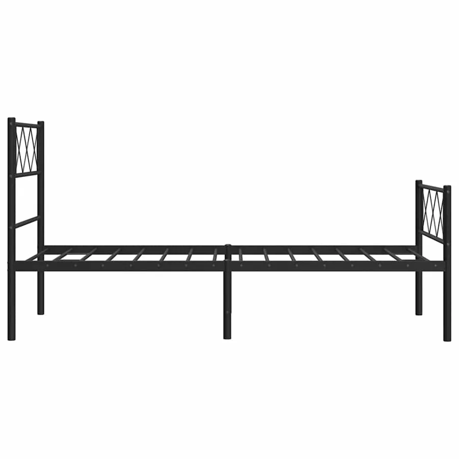 Cadre de lit métal sans matelas avec pied de lit noir 100x190cm - 7