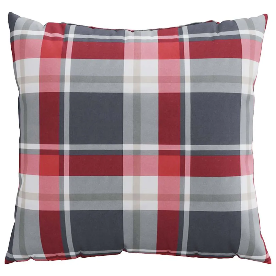 Coussins de canapé 4 pcs motif à carreaux rouges 40 x 40 cm en tissu - 5