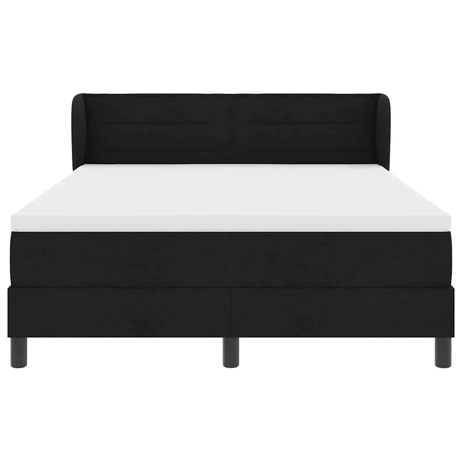 Lit à ressorts avec matelas Noir 140 x 190 cm tissu - 7