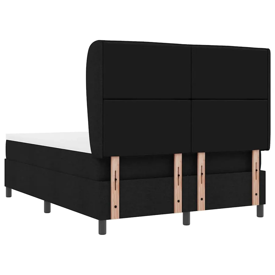 Lit à ressorts avec matelas Noir 140 x 200 cm tissu - 9