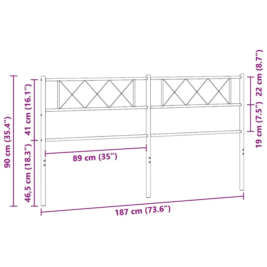 Tête de lit de remplacement métal noir 180 cm - 8