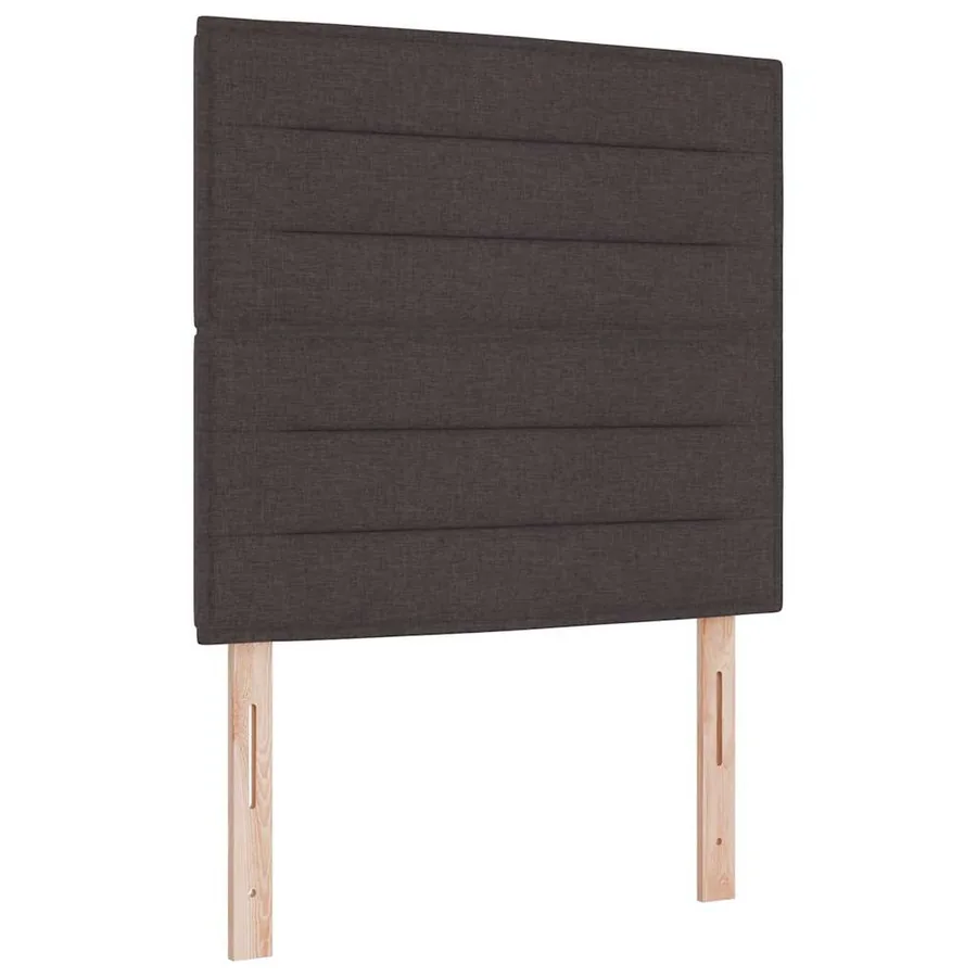 Lit à ressorts avec matelas Marron foncé 200 x 90 cm tissu - 4