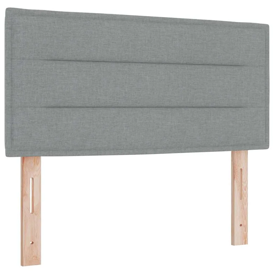 Lit à ressorts avec matelas Gris clair 90 x 200 cm tissu - 5