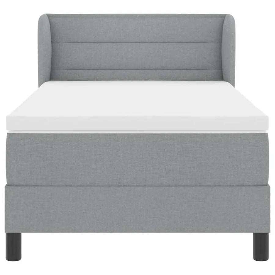 Lit à ressorts avec matelas Gris clair 90 x 200 cm tissu - 7