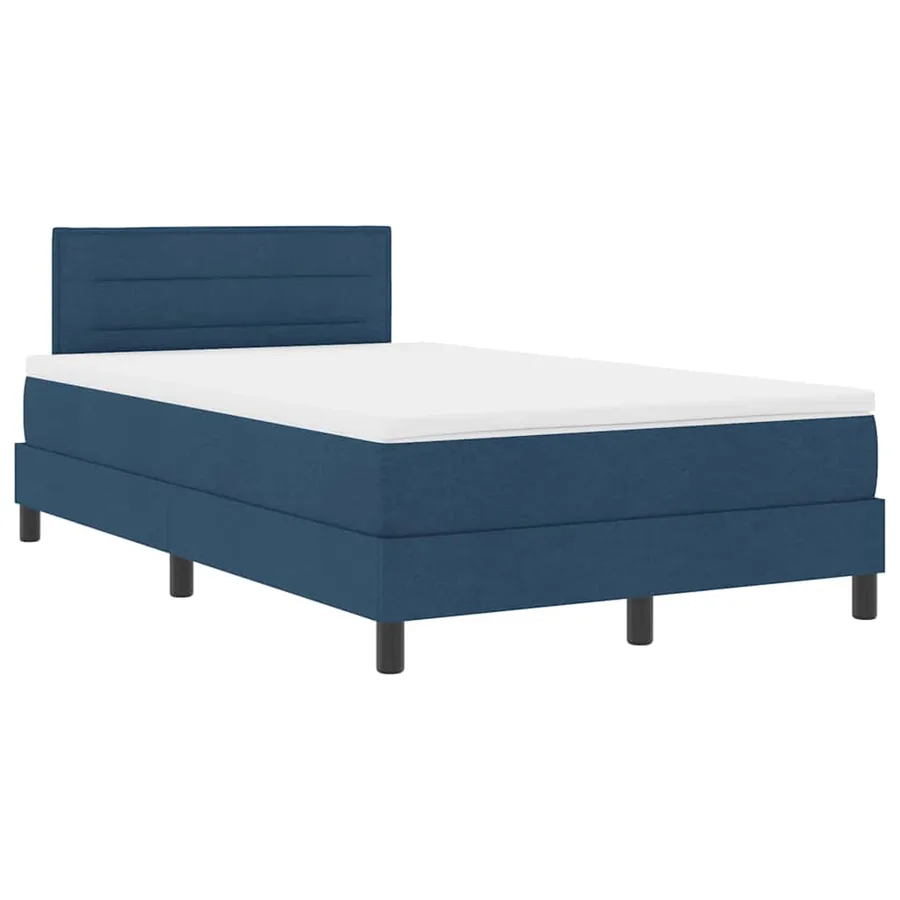 Lit à ressorts avec matelas avec LED Bleu 120 x 200 cm tissu - 2