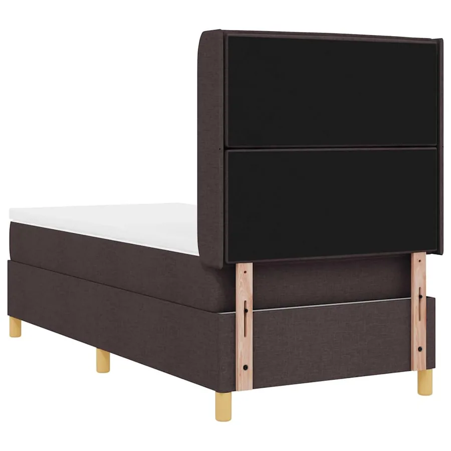 Lit à ressorts avec bandes LED Marron 90 x 200 cm tissu - 10