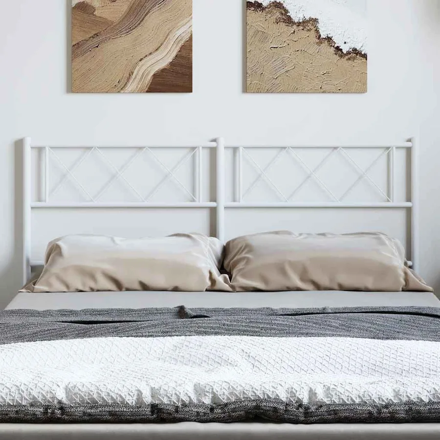 Tête de lit de remplacement métal blanc 135 cm - 3
