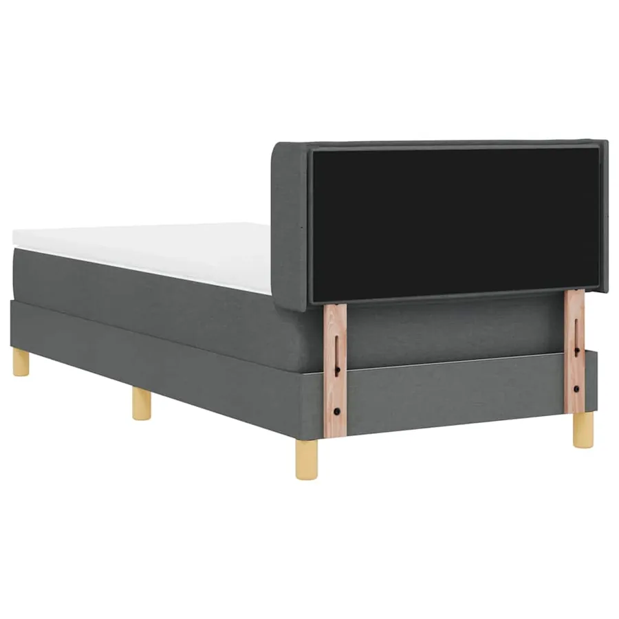 Lit à ressorts avec matelas Gris foncé 190 x 90 cm tissu - 9