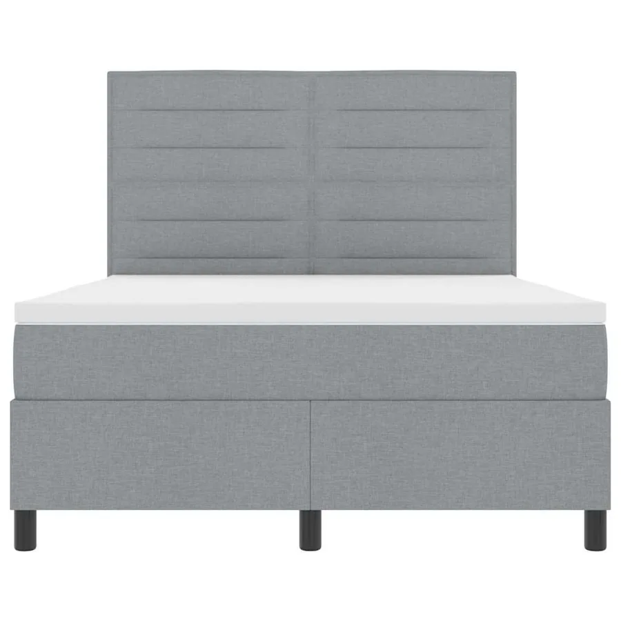 Lit à ressorts avec matelas Gris clair 140 x 190 cm tissu - 7