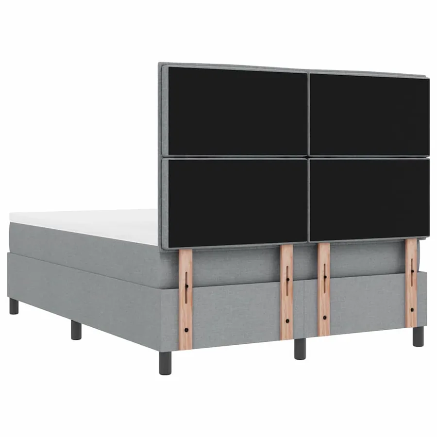 Lit à ressorts avec matelas Gris clair 140 x 190 cm tissu - 9