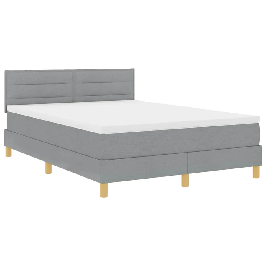 Lit à ressort LED avec bandes LED Gris clair 140 x 200 cm tissu - 2