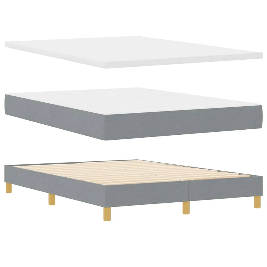 Lit à ressort LED avec bandes LED Gris clair 140 x 200 cm tissu - 6