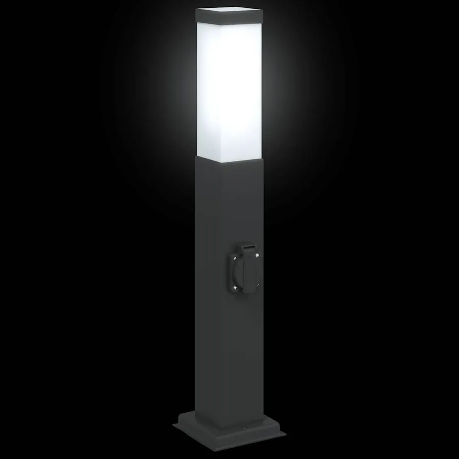 Bornes lumineuses avec sortie lot de 3 50 cm noir IP44 - 5