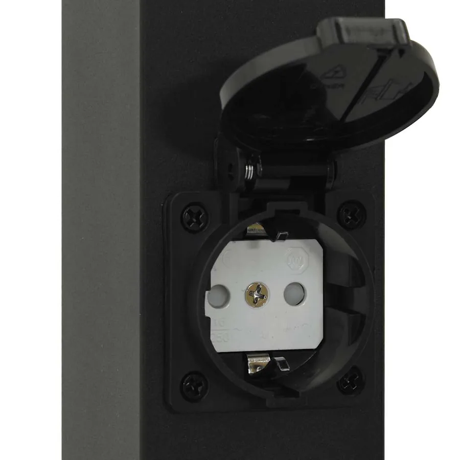 Bornes lumineuses avec sortie lot de 3 50 cm noir IP44 - 8
