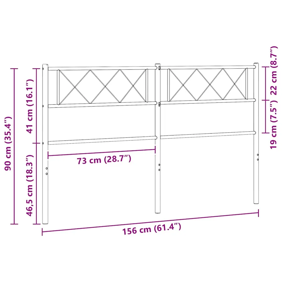 Tête de lit de remplacement métal noir 150 cm - 7
