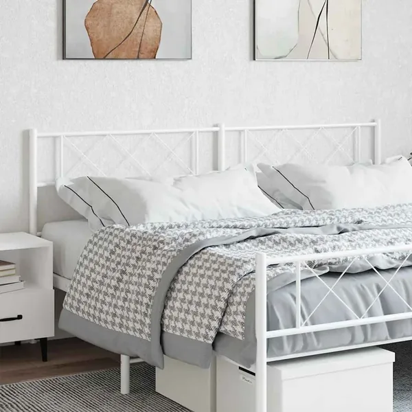 Tête de lit de remplacement métal blanc 200 cm
