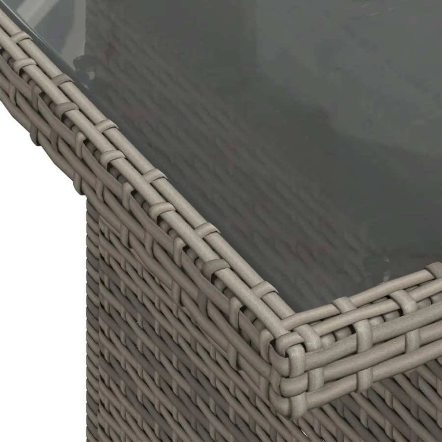 Ensemble de canapé de jardin 6 pcs avec coussins gris résine tressée - 8