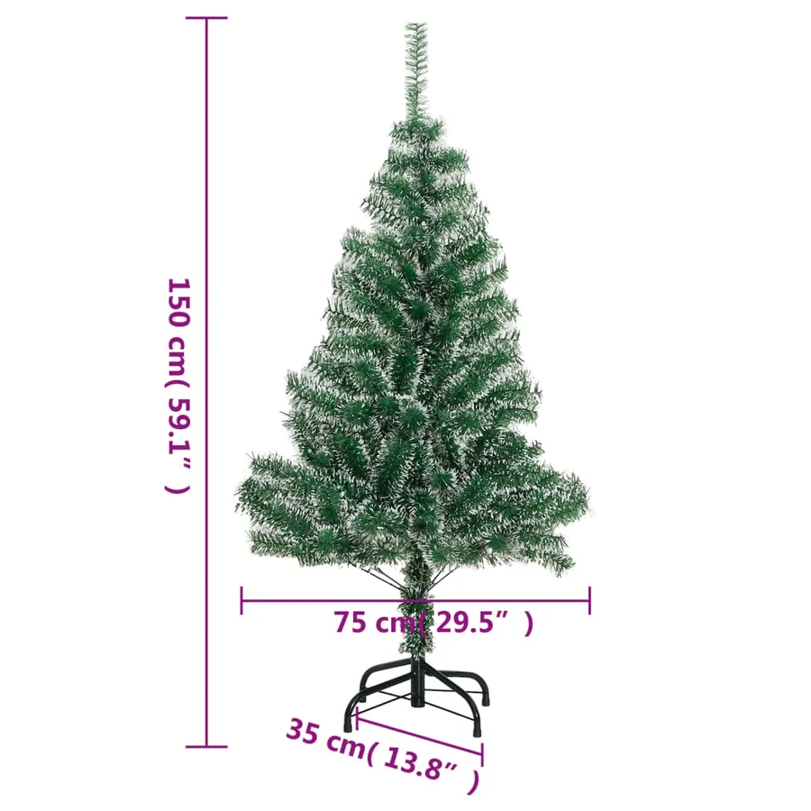 Sapin de Noël artificiel avec neige floquée vert 150 cm - 7