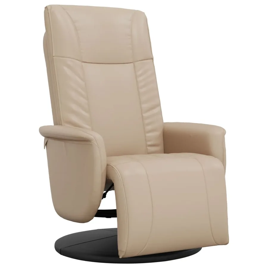 Fauteuil inclinable avec repose-pieds cappuccino similicuir - 2