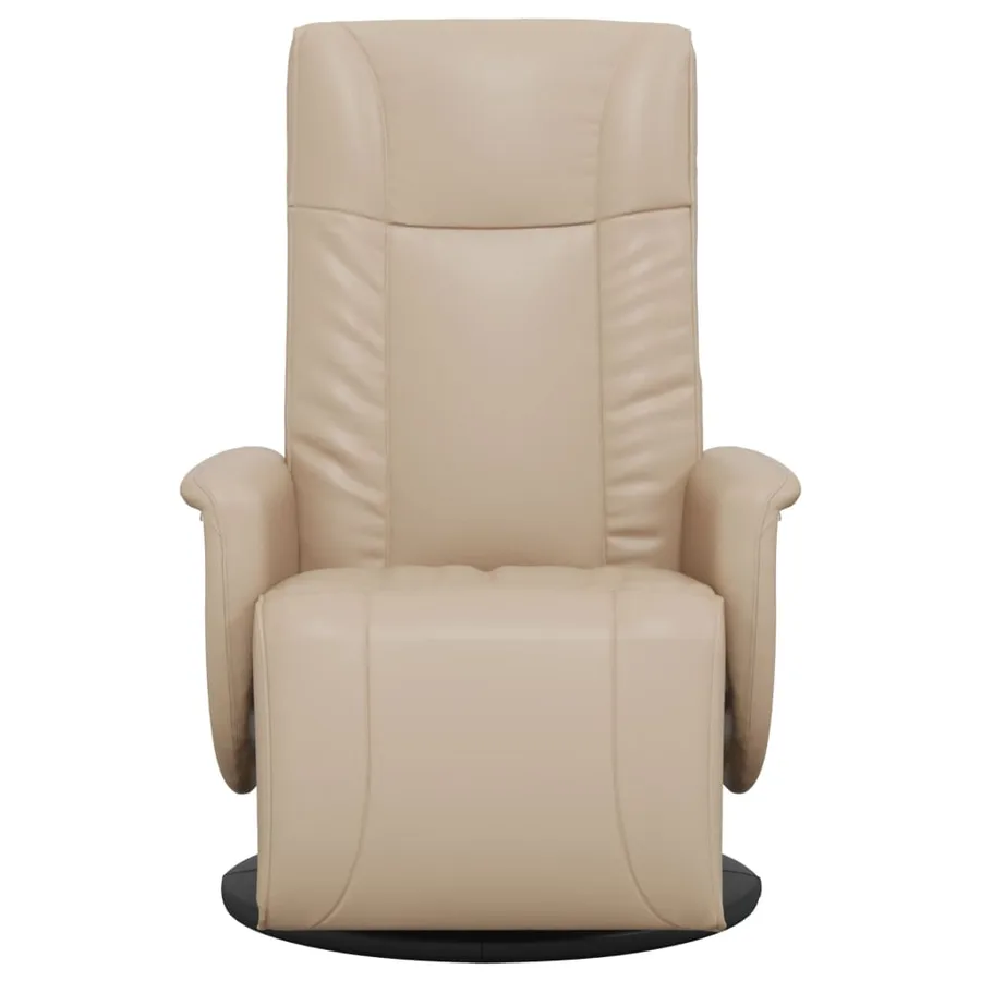 Fauteuil inclinable avec repose-pieds cappuccino similicuir - 3