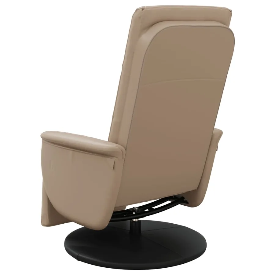 Fauteuil inclinable avec repose-pieds cappuccino similicuir - 5