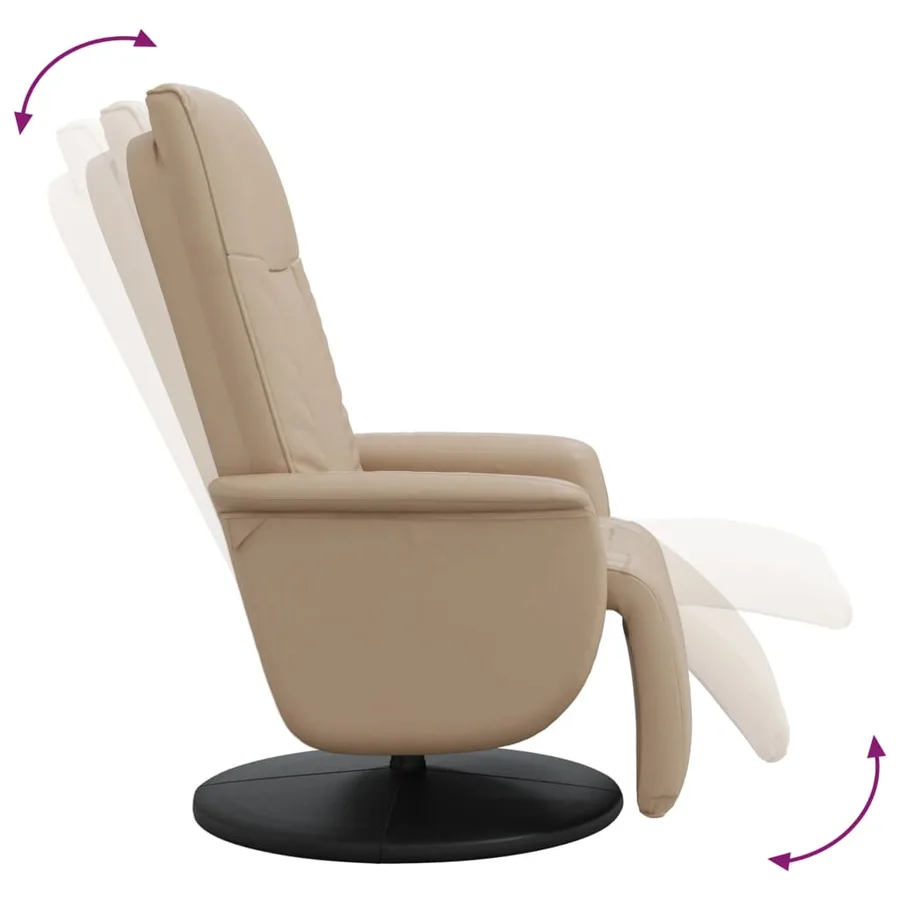 Fauteuil inclinable avec repose-pieds cappuccino similicuir - 6