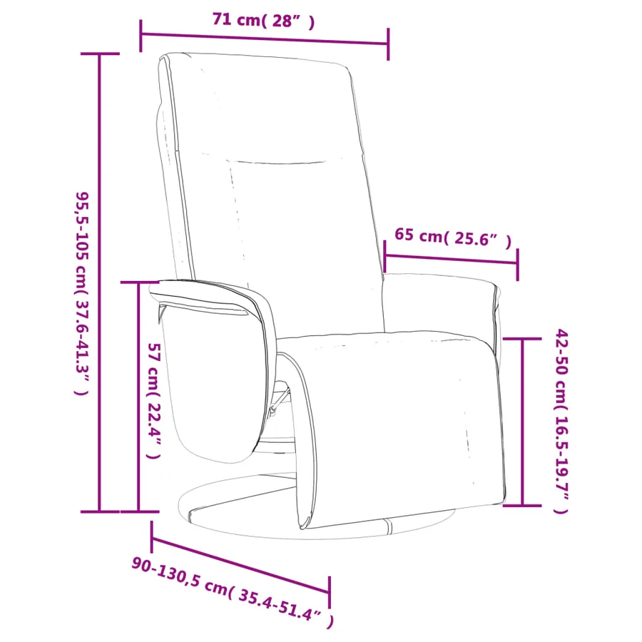 Fauteuil inclinable avec repose-pieds cappuccino similicuir - 9