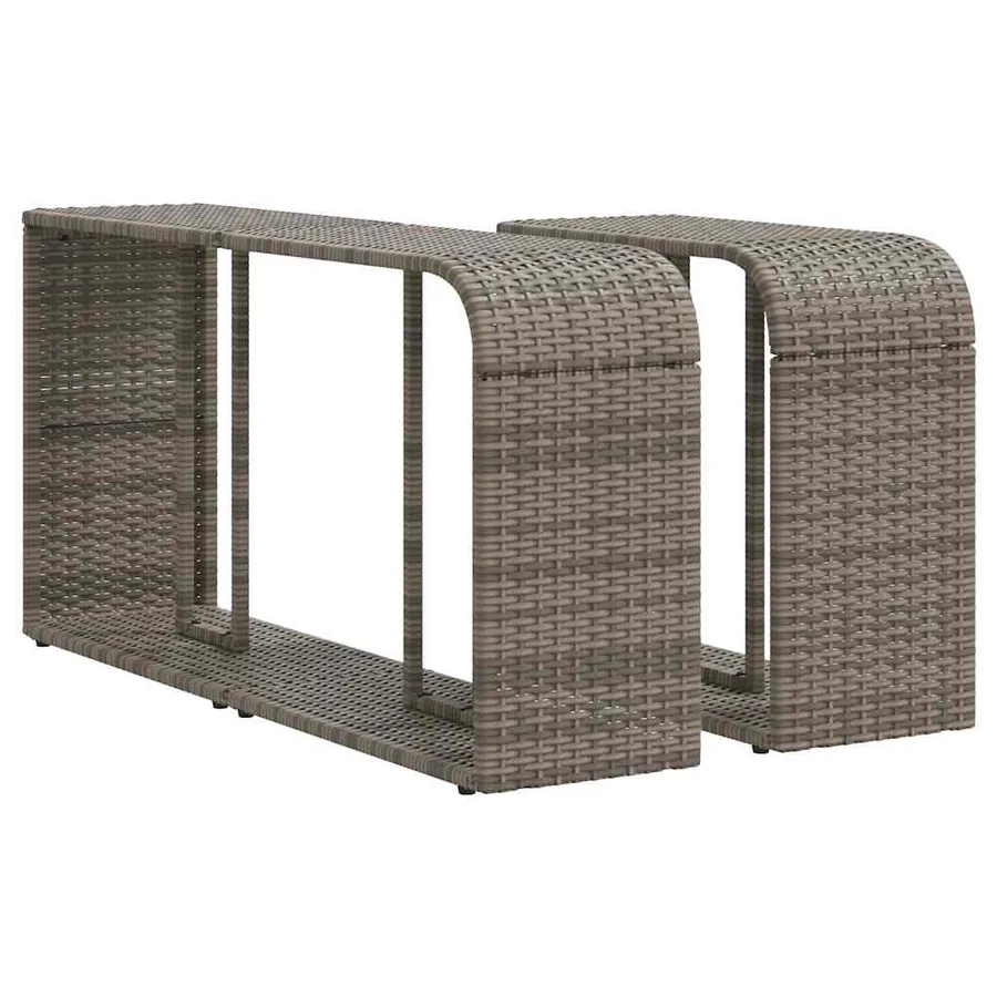 Salon de jardin avec coussins 10 pcs gris résine tressée - 7
