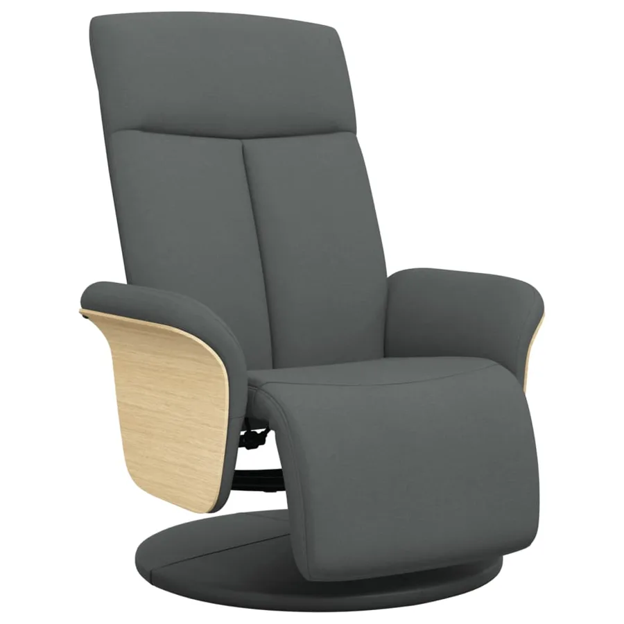 Fauteuil inclinable avec repose-pieds gris foncé tissu - 2