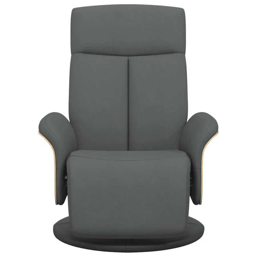 Fauteuil inclinable avec repose-pieds gris foncé tissu - 3