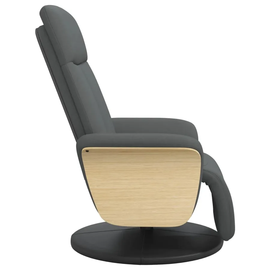Fauteuil inclinable avec repose-pieds gris foncé tissu - 4