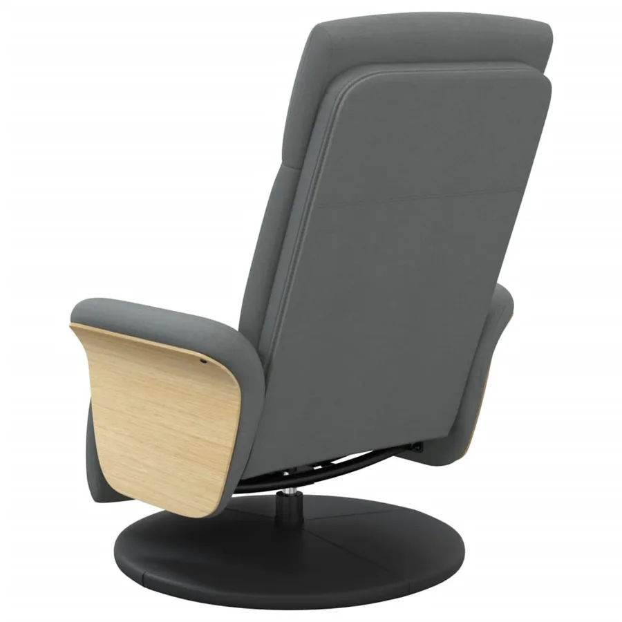 Fauteuil inclinable avec repose-pieds gris foncé tissu - 5