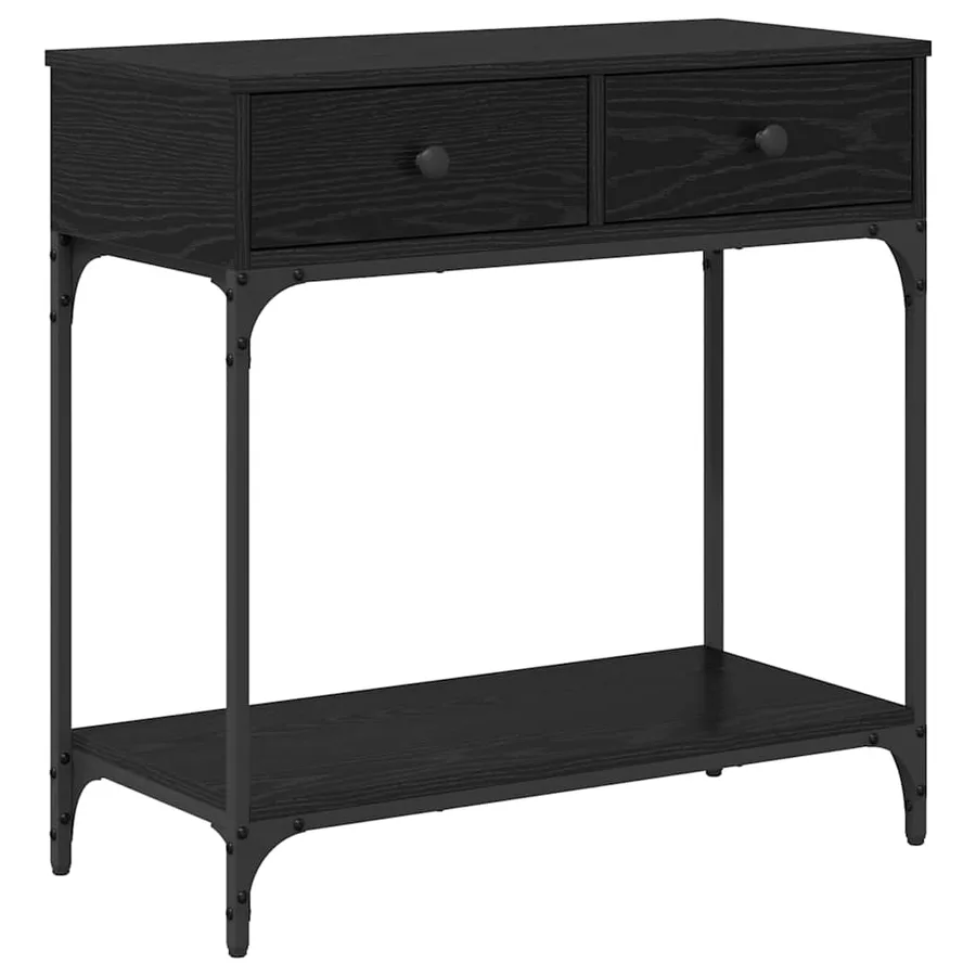 Table console Chêne noir 75 x 34,5 x 75 cm Bois d'ingénierie - 2