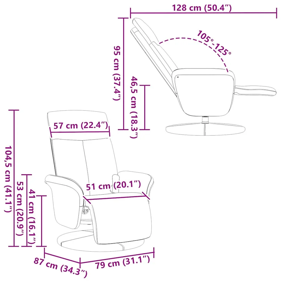 Fauteuil inclinable de massage et repose-pieds gris foncé tissu - 12