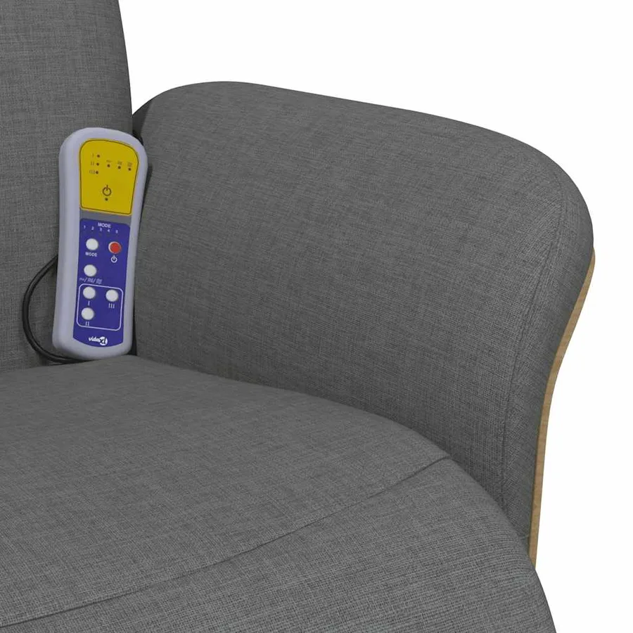 Fauteuil inclinable de massage et repose-pieds gris foncé tissu - 9