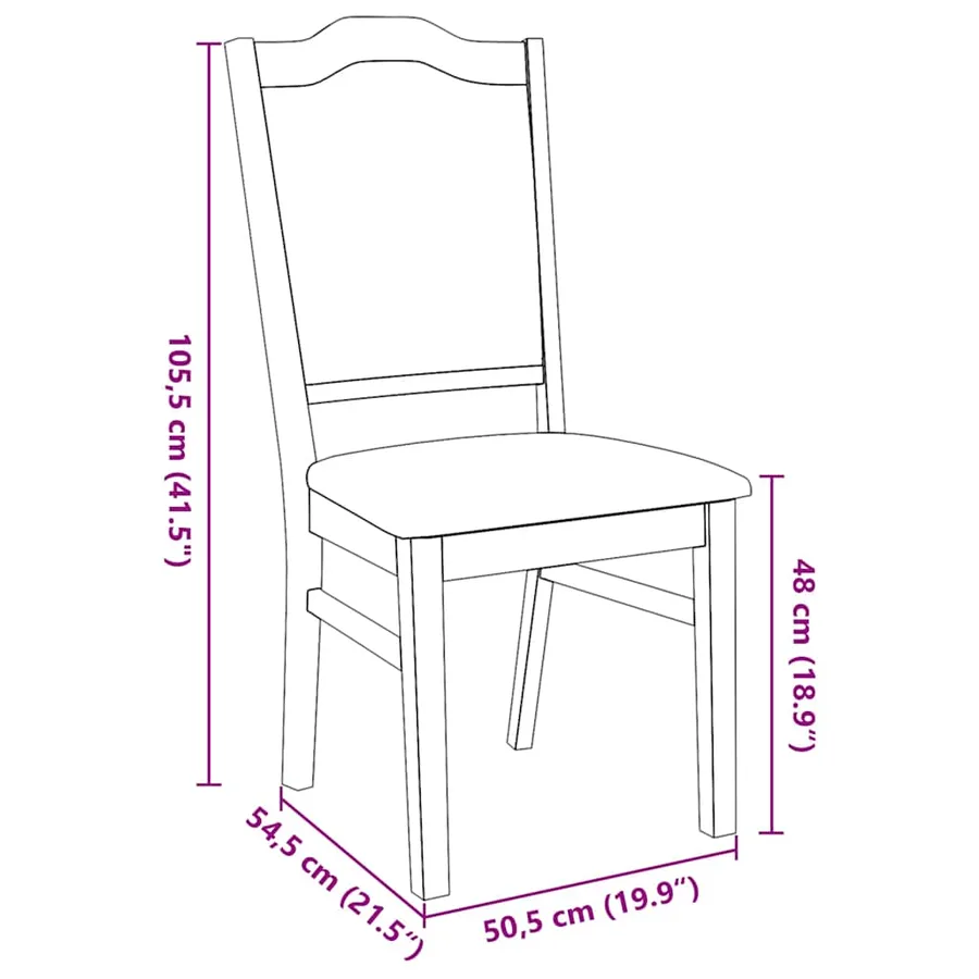 Chaises de salle à manger avec coussins (2 pcs) bois massif blanc caoutchouc - 11