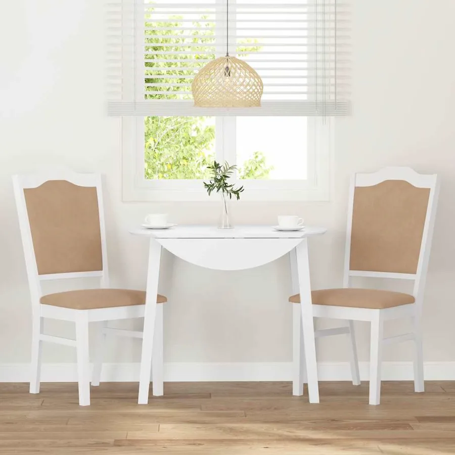 Chaises de salle à manger avec coussins (2 pcs) bois massif blanc caoutchouc - 3