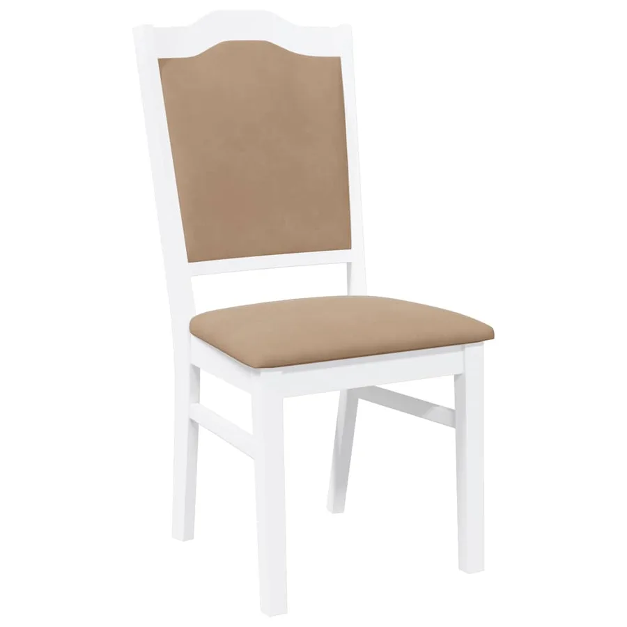 Chaises de salle à manger avec coussins (2 pcs) bois massif blanc caoutchouc - 4