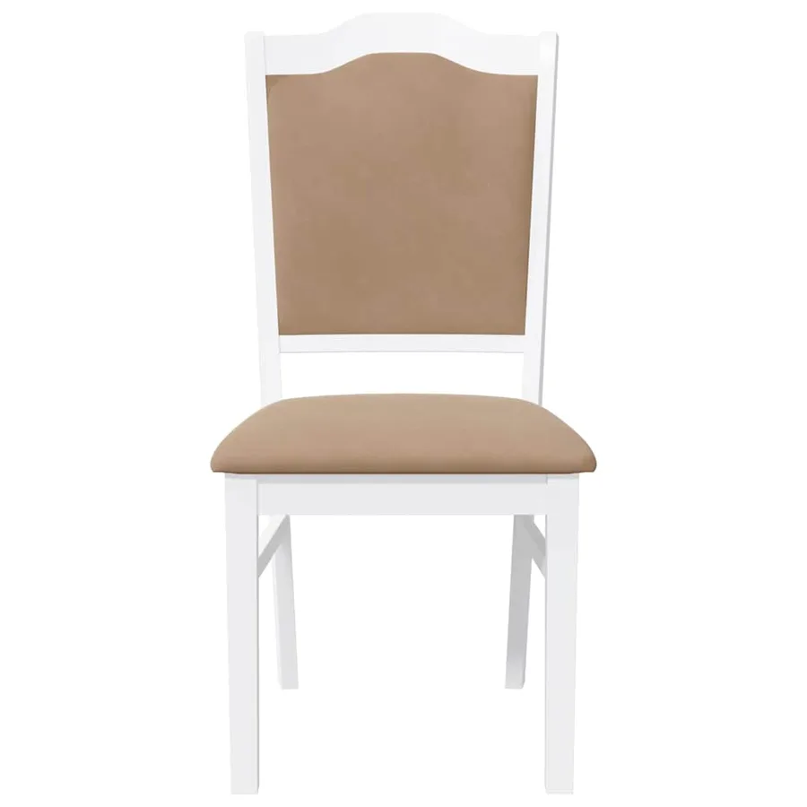 Chaises de salle à manger avec coussins (2 pcs) bois massif blanc caoutchouc - 5