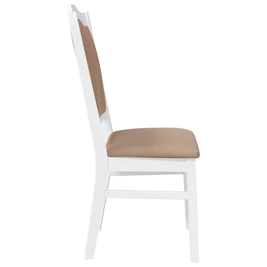 Chaises de salle à manger avec coussins (2 pcs) bois massif blanc caoutchouc - 6