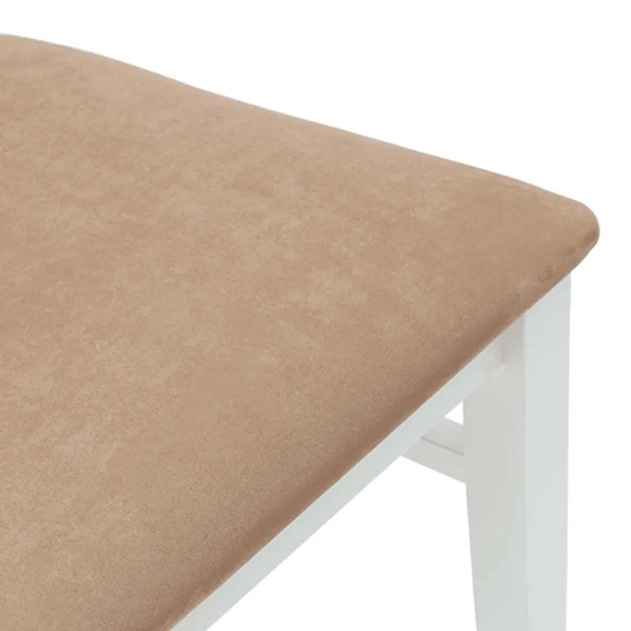 Chaises de salle à manger avec coussins (2 pcs) bois massif blanc caoutchouc - 8