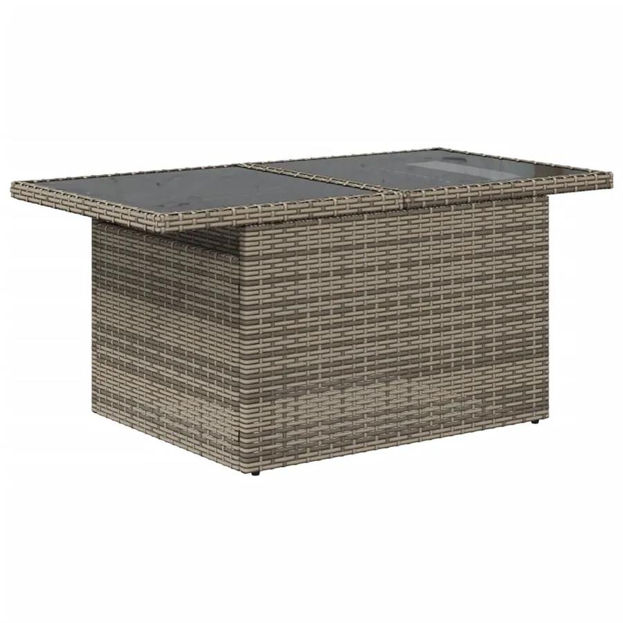 Ensemble de canapé de jardin 6 pcs avec coussins gris résine tressée - 3