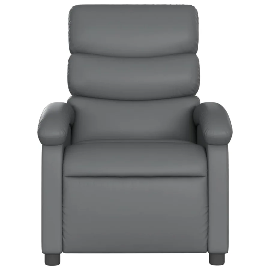 Fauteuil de massage inclinable gris similicuir - 4