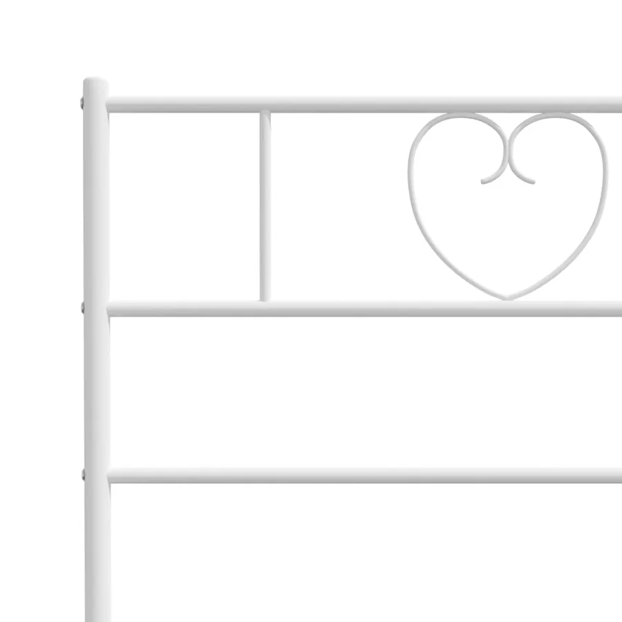 Cadre de lit métal sans matelas et pied de lit blanc 120x200 cm - 8