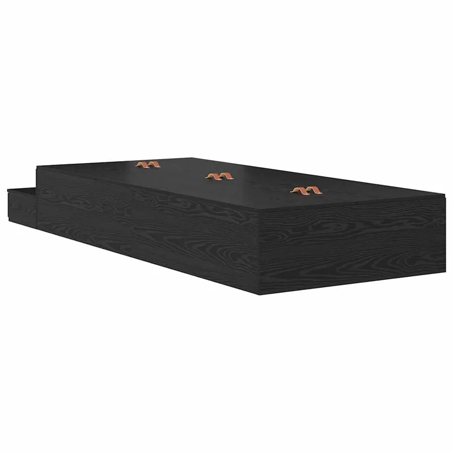 Cadre de lit avec rangement Chêne noir 75 cm Bois d'ingénierie - 8